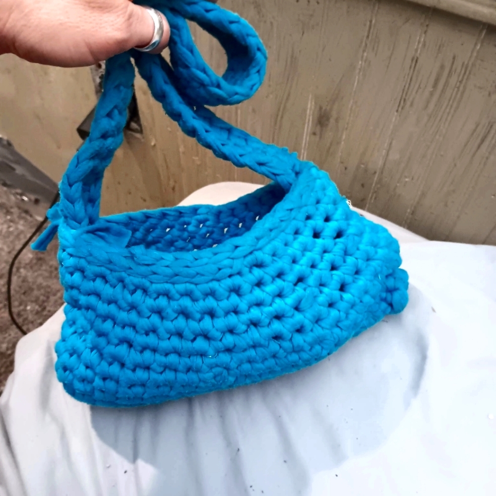 Handmade crocheted shoulder bag purse